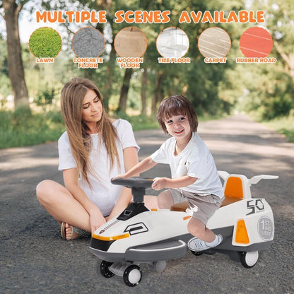 Electric Ride on Wiggle Car for Kids Toddlers with Light
