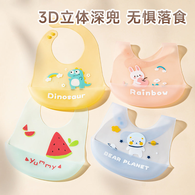 Silicone Waterproof Bibs for Babies, Lightweight Summer Feeding Bibs, Thin Baby Food Bibs, Wholesale - image 1