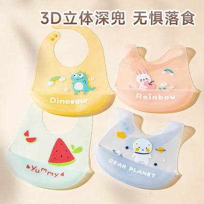 Silicone Waterproof Bibs for Babies, Lightweight Summer Feeding Bibs, Thin Baby Food Bibs, Wholesale - image 1