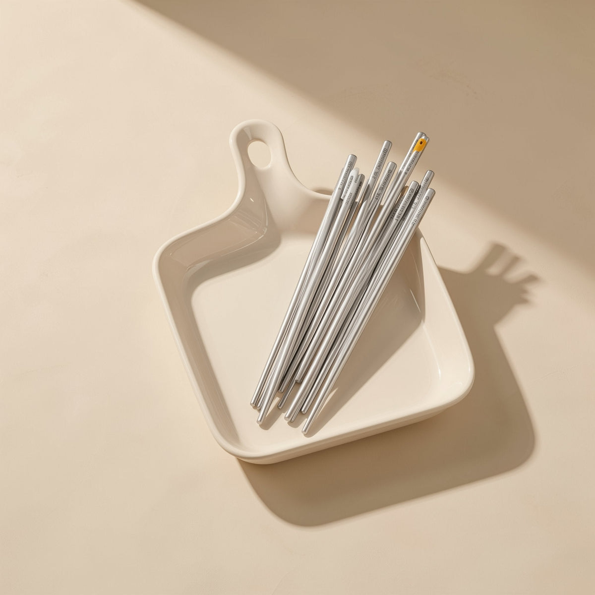Children's training chopsticks made from 316L stainless steel with a cartoon pattern - view 3