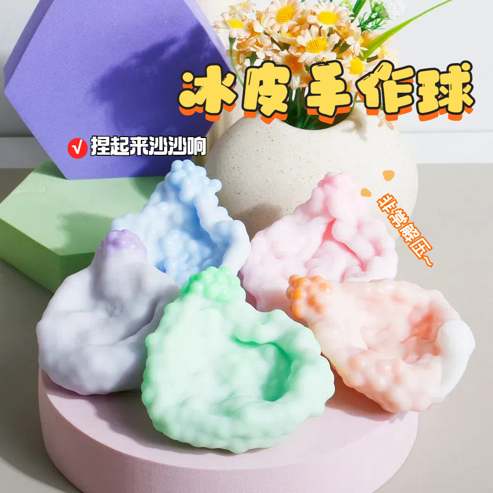 Trendy Viral Stress Relief Toy Squishy Ball Handmade Ice Skin Ball Noise Ball Squeeze Toy Stress Relief Toy - image 1