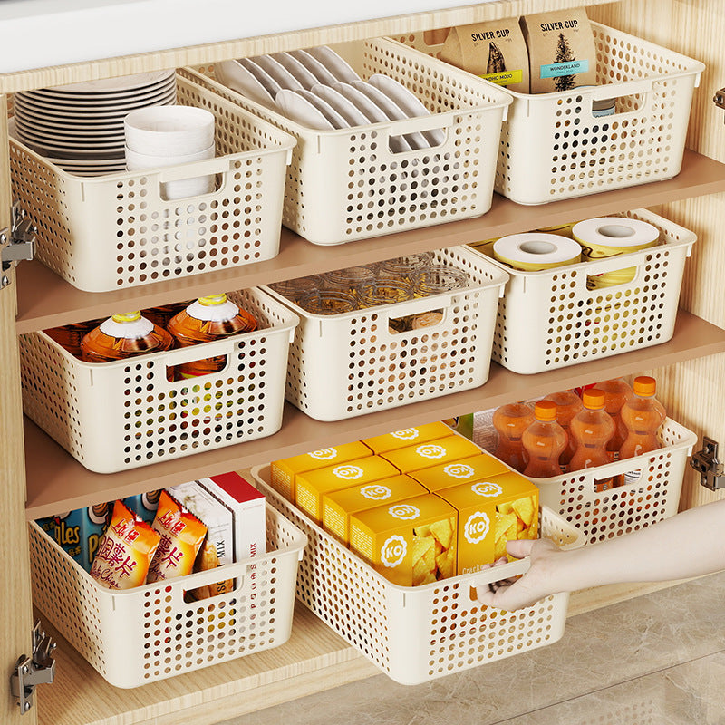 Desktop Storage Basket Kindergarten Toy Snack Storage Basket Plastic Rectangular Storage Box Storage Basket - image 1