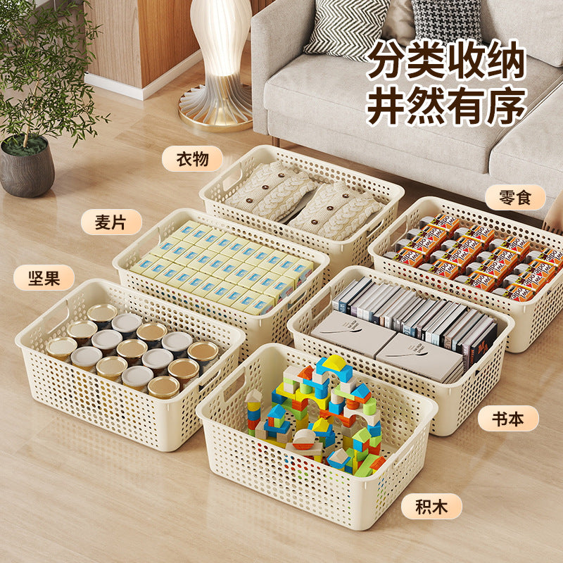Desktop Storage Basket Kindergarten Toy Snack Storage Basket Plastic Rectangular Storage Box Storage Basket - image 2