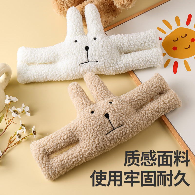 Ins Baby Children's Room Anti-pinch Door Card Cartoon White Rabbit Brown Bear Plush Doll Creative Cartoon Protective Door Stop - image 3