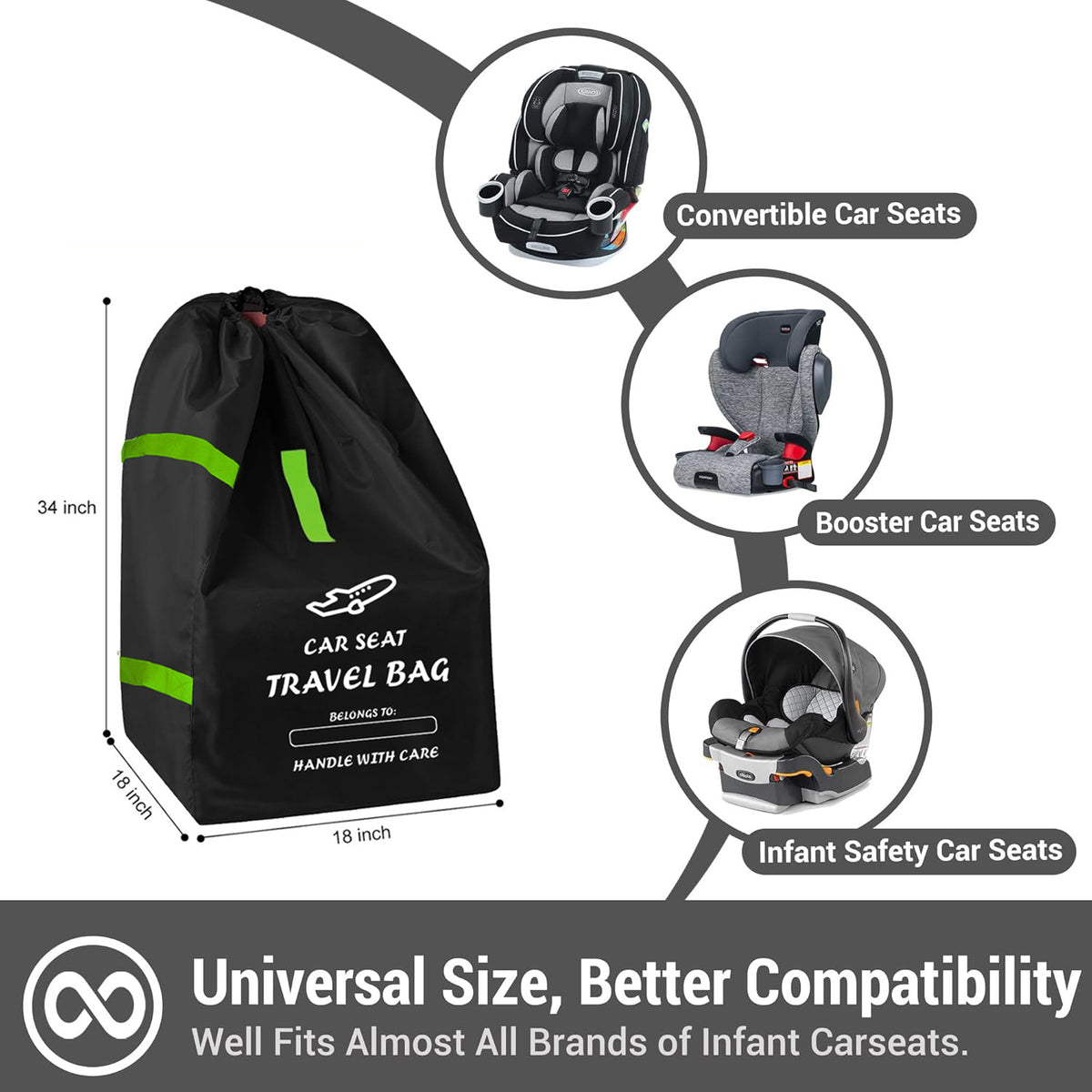Child safety seat travel check bag boarding bag stroller storage bag basket dust bag - image 4