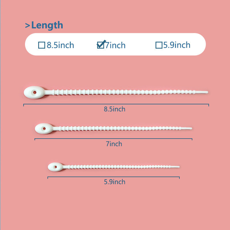 15cm colorful silicone cable ties toy accessories lanyard non-woven text cable ties lanyard reusable - image 2