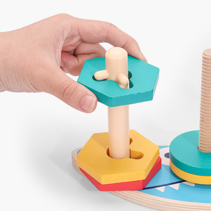 Children's Early Education Educational Toys Shape Matching Intelligence Building Blocks Farm Four Sets of Columns Boys and Girls Baby Toddler Gifts - image 4