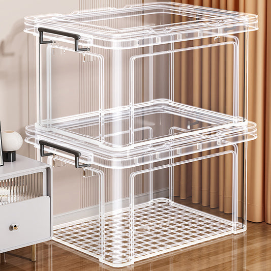 Transparent Storage Box Household Plastic Storage Box Wardrobe Clothes Large Capacity Toy Snack Storage Box - image 1