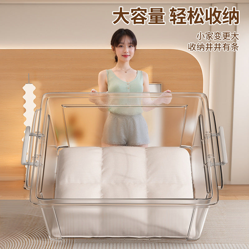 Transparent Storage Box Household Plastic Storage Box Wardrobe Clothes Large Capacity Toy Snack Storage Box - image 2