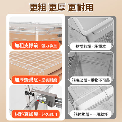 Transparent Storage Box Household Plastic Storage Box Wardrobe Clothes Large Capacity Toy Snack Storage Box - image 3