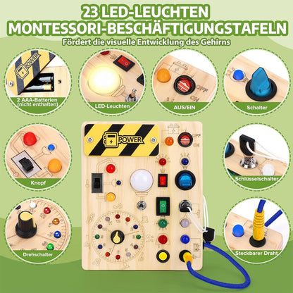 Montessori Wooden Busy Board for Toddlers Activity Board