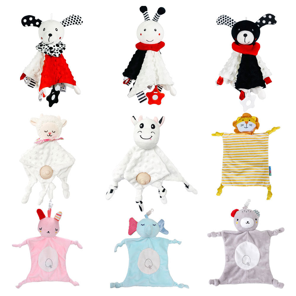 0-3 years old baby cute cartoon animal comfort towel silicone molars bite comfort towel plush toy - image 1
