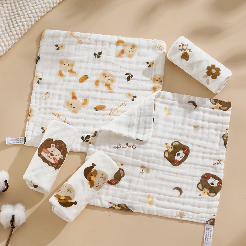 Baby towel gauze newborn saliva towel children's square towel baby's towel class a wash face bath absorbent soft - image 1
