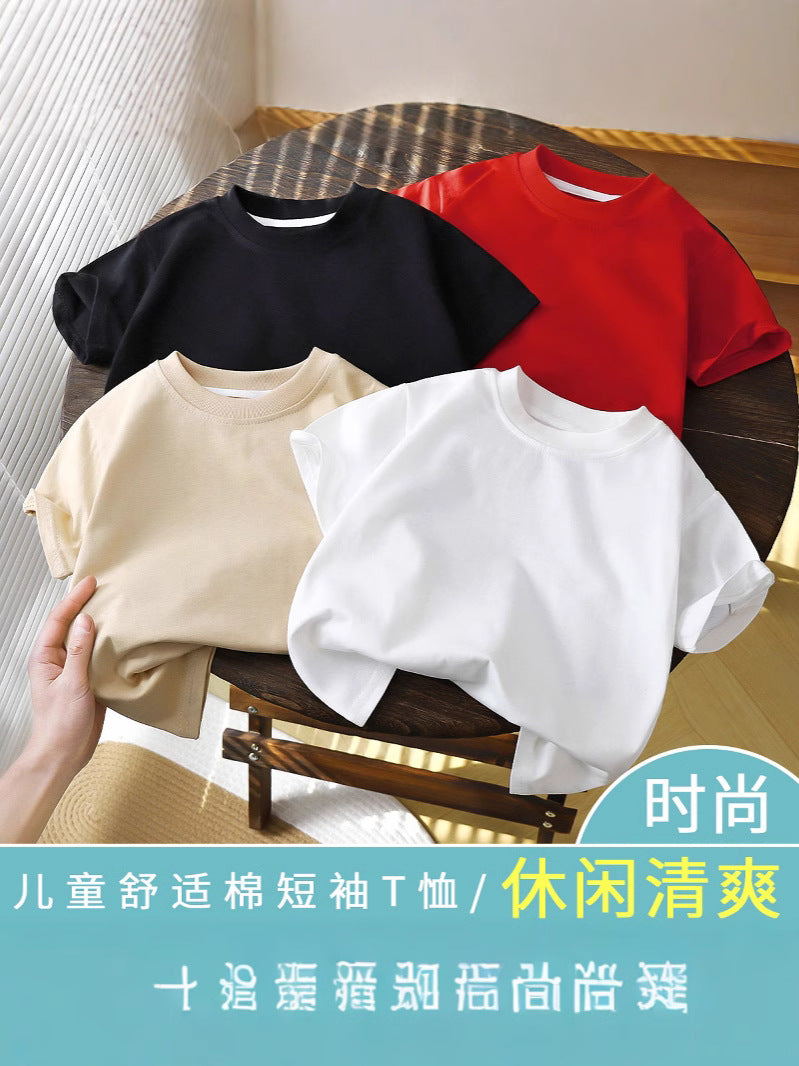 Children's Cotton Short-sleeved T-shirt Cotton Girl's Summer Wear New Style Boys' Top - image 1