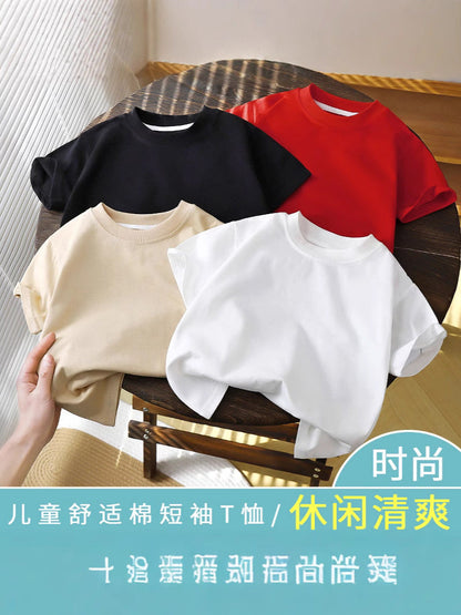 Children's Cotton Short-sleeved T-shirt Cotton Girl's Summer Wear New Style Boys' Top - image 1