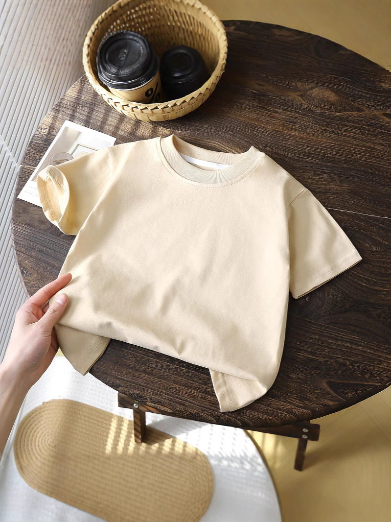Children's Cotton Short-sleeved T-shirt Cotton Girl's Summer Wear New Style Boys' Top - image 4