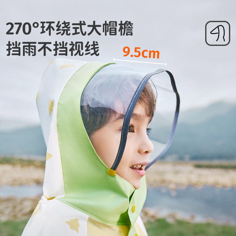 Explosive Lemon Baby Children's Raincoat for Girls Going to School Kindergarten Rain Poncho for Boys Lightweight Waterproof Long Style with Backpack Compartment - image 3