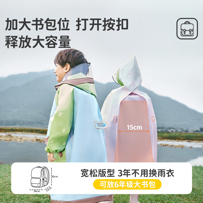 Explosive Lemon Baby Children's Raincoat for Girls Going to School Kindergarten Rain Poncho for Boys Lightweight Waterproof Long Style with Backpack Compartment - image 4