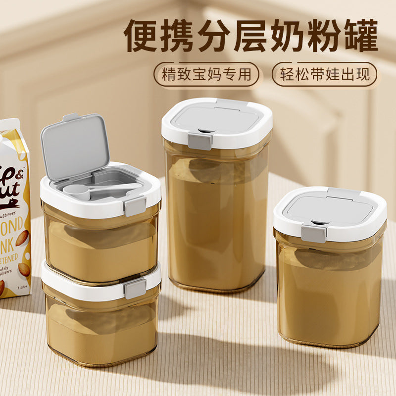 Household Food-Grade Milk Powder Can, Light-Proof Sealed Can, Moisture-Proof, Portable Baby Milk Powder Box for Outings, Large-Capacity Packaging Box - image 1