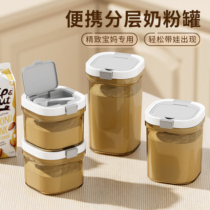 Household Food-Grade Milk Powder Can, Light-Proof Sealed Can, Moisture-Proof, Portable Baby Milk Powder Box for Outings, Large-Capacity Packaging Box - image 1