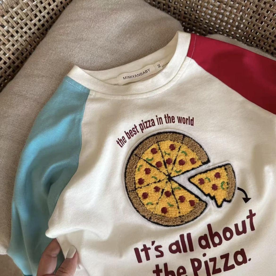 Children's T-shirt 2025 spring new boys and girls three-dimensional towel sleeve long sleeve shirt baby contrast base - image 5
