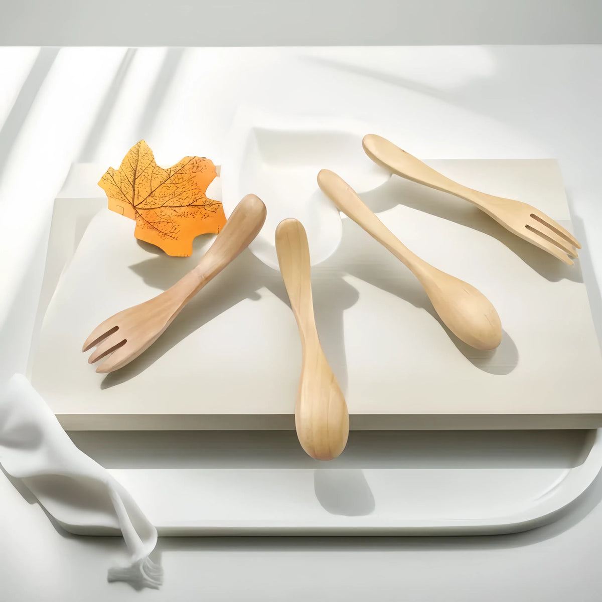 Wholesale Children's Wooden Spoon Baby Training Spoon Environmentally Friendly Lotus Wood Feeding Spoon Twisting Spoon Fork Child Soup Spoon Rice Spoon - image 2