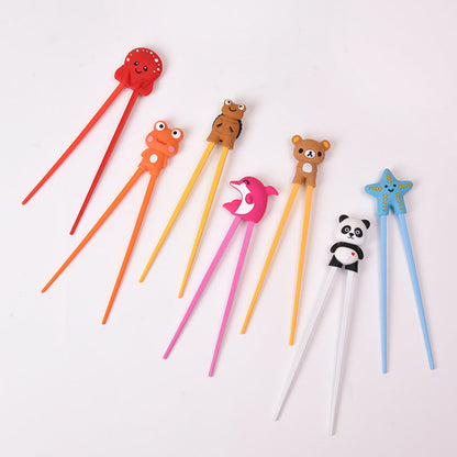 Cross-border Hot-selling Children's Chopsticks Children's Special Practice Chopsticks Silicone Chopsticks Tiger Mouth Rebound Chopsticks Children's Learning Cho - image 3