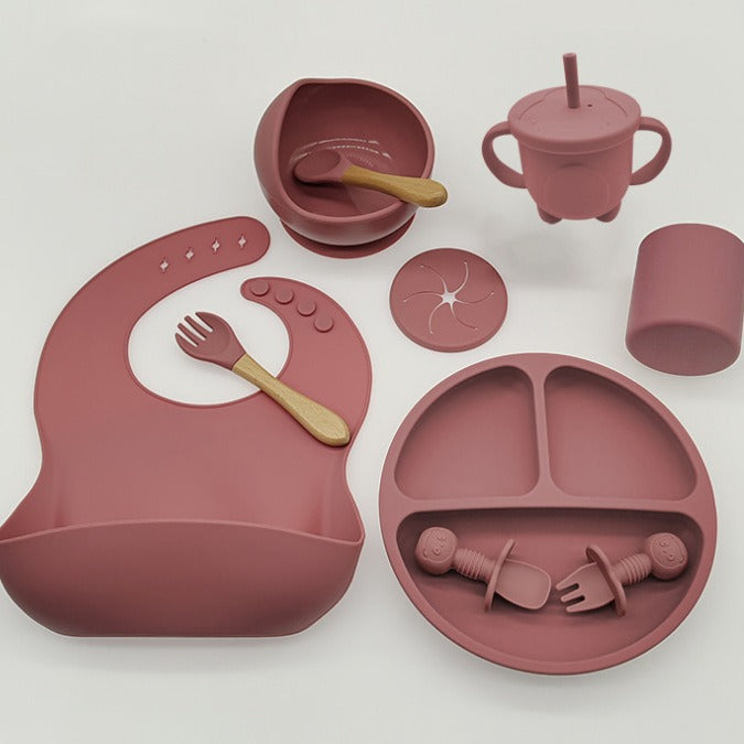 Dumo Baby Baby Silicone Dinner Plate suit Food Grade Silicone Baby Food Supplementation Feeding Tableware Set of Ten - image 5
