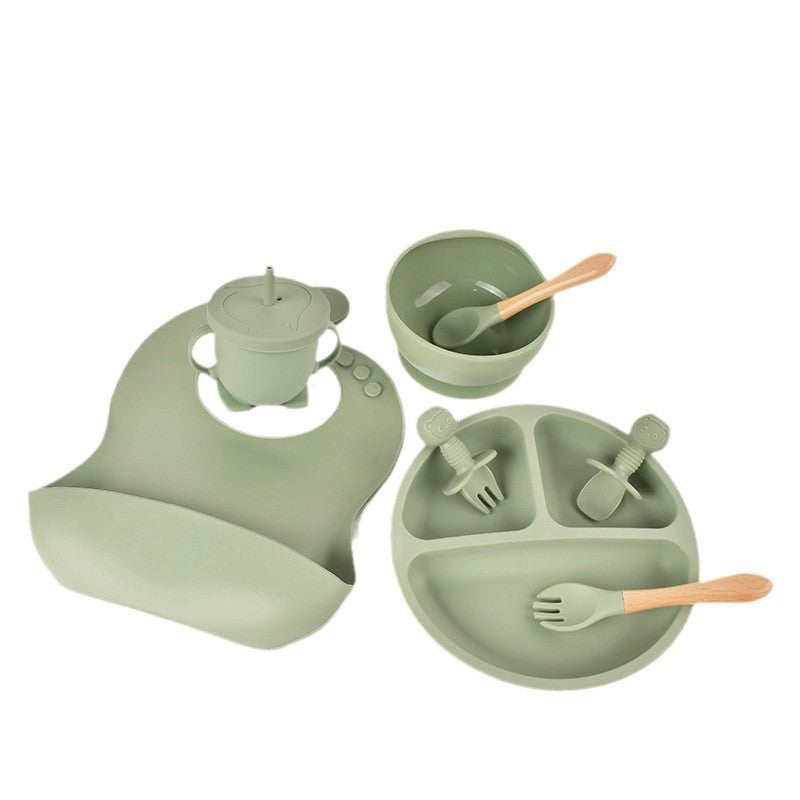Dumo Baby Food-Grade Silicone Smiley Face Plate Set of Eight, Anti-Spill Suction Cup Feeding Utensils, Children's Self-Feeding - image 5