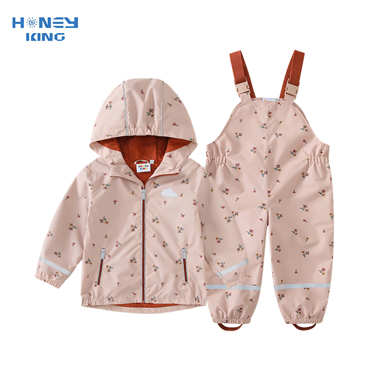 HONEYKING Children's suit Coat Jacket Spring and Autumn Jacket Baby Jacket Outdoor Waterproof Raincoat Rain Pants - image 1