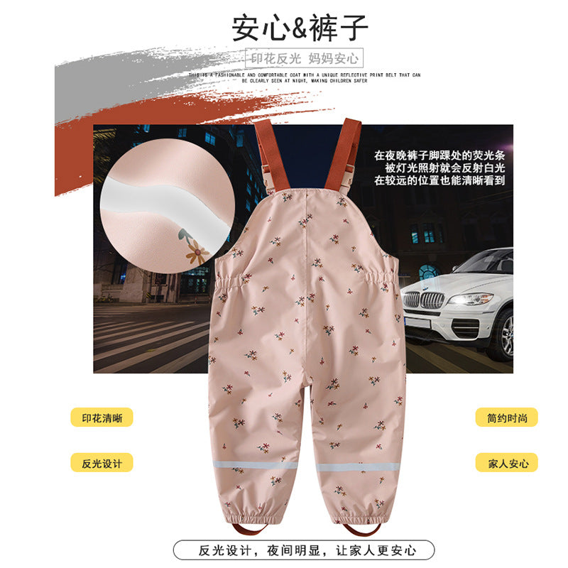 HONEYKING Children's suit Coat Jacket Spring and Autumn Jacket Baby Jacket Outdoor Waterproof Raincoat Rain Pants - image 4