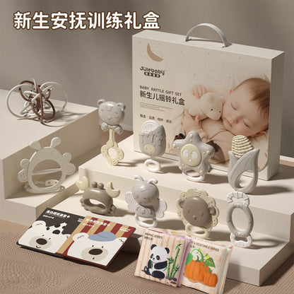 Newborn Baby Full Moon Gift 0-3 Years Old Baby Newborn Gum Full Moon Gift Box suit Baby Hand Bell Play - image 1
