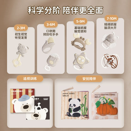 Newborn Baby Full Moon Gift 0-3 Years Old Baby Newborn Gum Full Moon Gift Box suit Baby Hand Bell Play - image 2