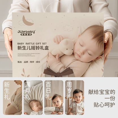 Newborn Baby Full Moon Gift 0-3 Years Old Baby Newborn Gum Full Moon Gift Box suit Baby Hand Bell Play - image 3