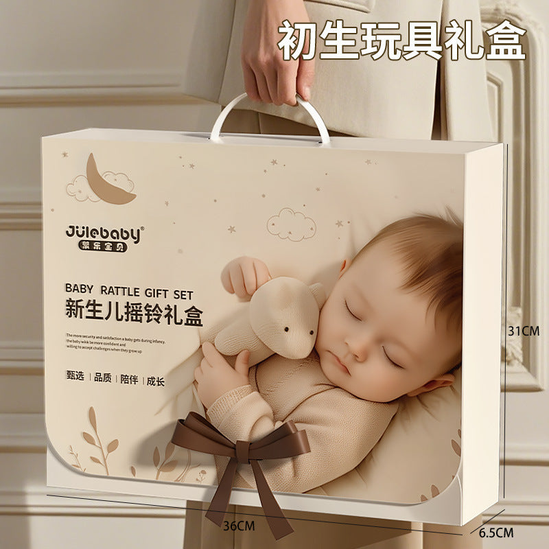 Newborn Baby Full Moon Gift 0-3 Years Old Baby Newborn Gum Full Moon Gift Box suit Baby Hand Bell Play - image 4