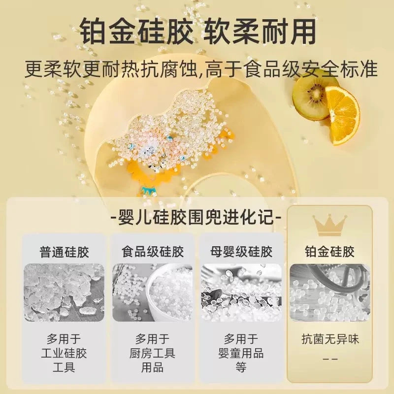 Baby's Food Bib Supplementary Food Food Bib Waterproof Silicone Baby Portable Children's Bib Slippery Anti-Dirty Thin Growth - image 4