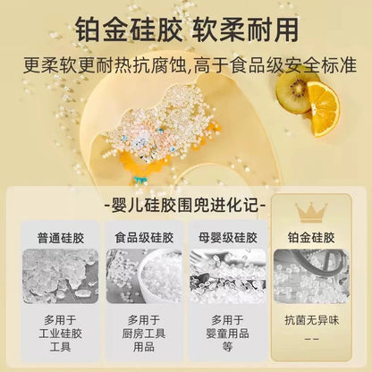 Baby's Food Bib Supplementary Food Food Bib Waterproof Silicone Baby Portable Children's Bib Slippery Anti-Dirty Thin Growth - image 4