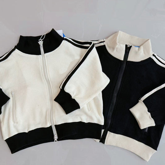 Kid's Classic Fashion Brand Waffle Retro Jacket Spring and Autumn Casual Jacket for Boys and Girls - image 1