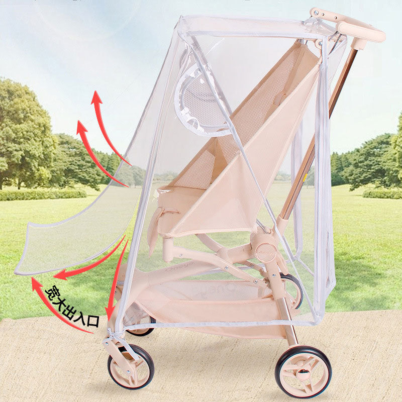 Baby Stroller Wind and Rain Cover, Small Carry-On Flat-Top Stroller, Baby Walking Essential, Windproof Raincoat, Thickened Universal Accessory - image 3