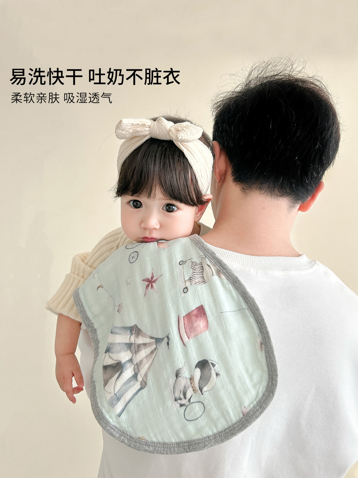 class a baby saliva towel bamboo cotton gauze bib bib baby products baby shoulder pad anti-overflow milk burp towel - image 2