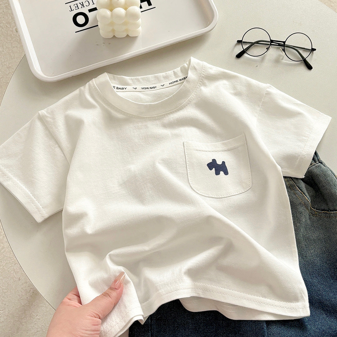 Children's Pure Cotton T-Shirt Pure Cotton Boys Summer Clothes Baby New Kidsren's Clothing Girls Loose Casual Tops Half Sleeves - image 1
