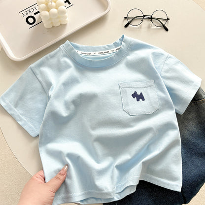 Children's Pure Cotton T-Shirt Pure Cotton Boys Summer Clothes Baby New Kidsren's Clothing Girls Loose Casual Tops Half Sleeves - image 2