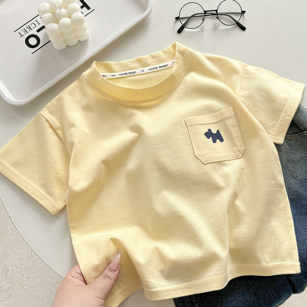 Children's Pure Cotton T-Shirt Pure Cotton Boys Summer Clothes Baby New Kidsren's Clothing Girls Loose Casual Tops Half Sleeves - image 3