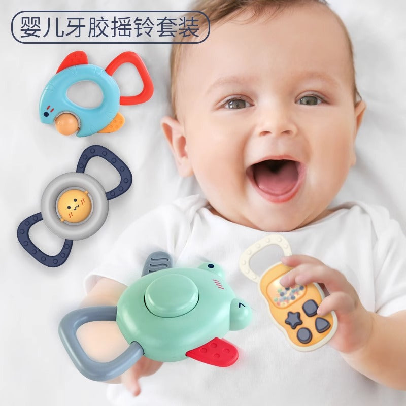 Youleen Baby Hand Rattle Teeth Gel 0-3 Months Newborn Baby Soothing Educational Toys 1 Year Old Gift Box suit - image 2