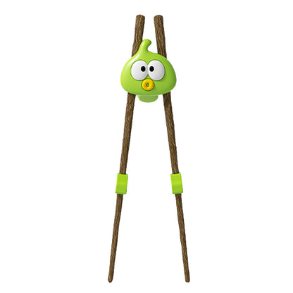 Children's Solid Wood Learning Chopsticks Training Chopsticks Children's Corrective Learning Chopsticks Non-lacquered Wooden Anti-skid Chopsticks for Baby's Eat - image 5