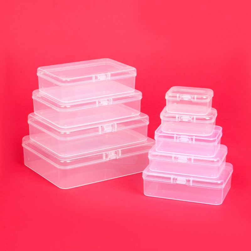 Rectangular Transparent Small Empty Box Button Earplugs Screw Card Universal Plastic Box Pp Cultural and Creative Toy Storage Box - image 1