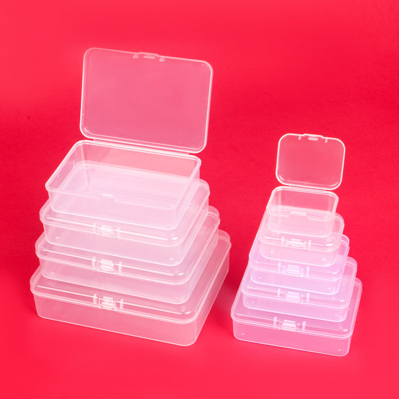 Rectangular Transparent Small Empty Box Button Earplugs Screw Card Universal Plastic Box Pp Cultural and Creative Toy Storage Box - image 2