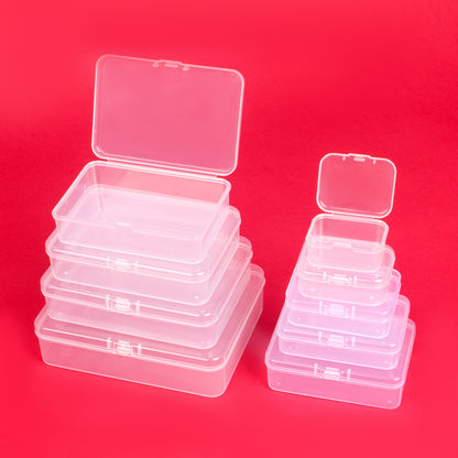 Rectangular Transparent Small Empty Box Button Earplugs Screw Card Universal Plastic Box Pp Cultural and Creative Toy Storage Box - image 2