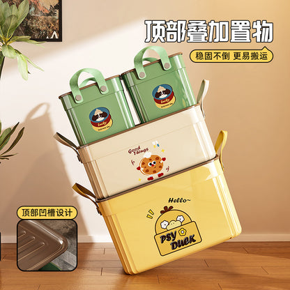 Cartoon Pattern Storage Box with Lid Household Storage Dormitory Sundries Storage Box Toy Snacks Clothes Desktop Finishing - image 3