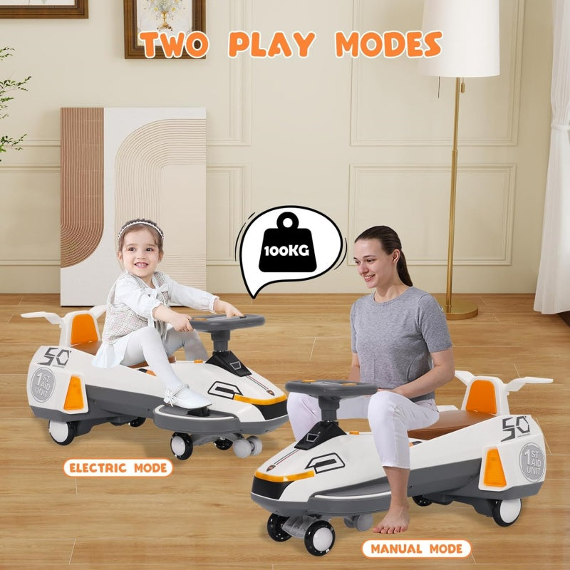 Electric Ride on Wiggle Car for Kids Toddlers with Light